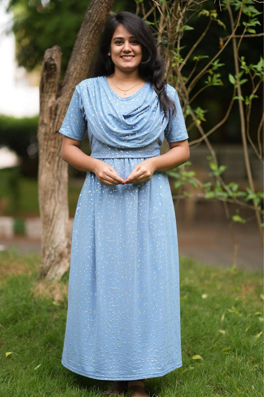 Misty Blue (Zipless Maternity Shawl)