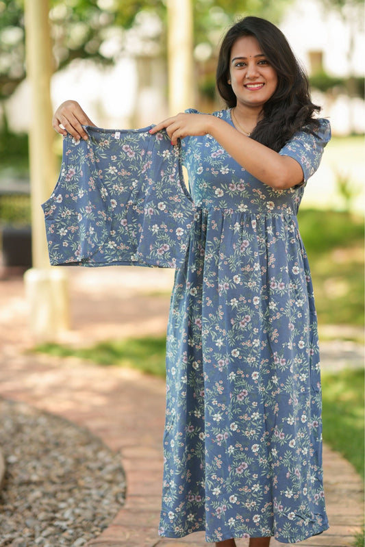 Blue Blossom (CASUAL LOUNGEWEAR COAT)