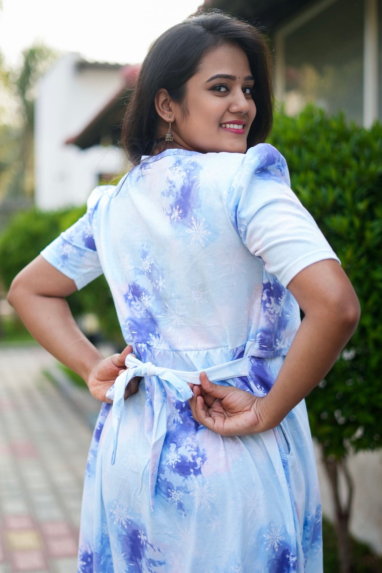 MATERNITY ATTACHED COAT (Sky Blossom)