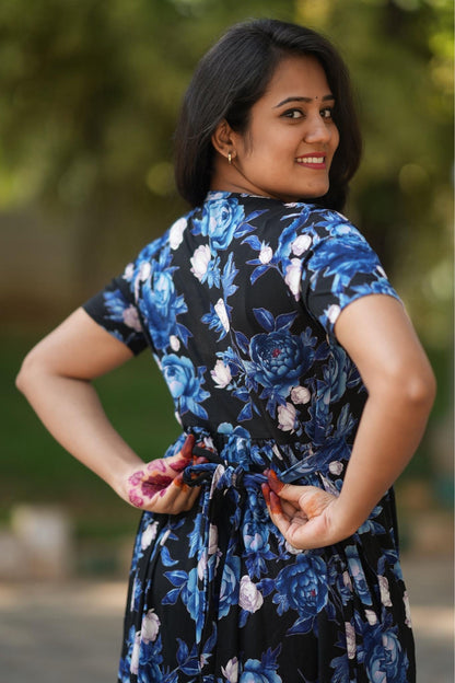 Blue Rose  (Casual Loungewear Shawl)