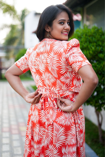 Casual Wear Attached Coat (Tropical Flame)