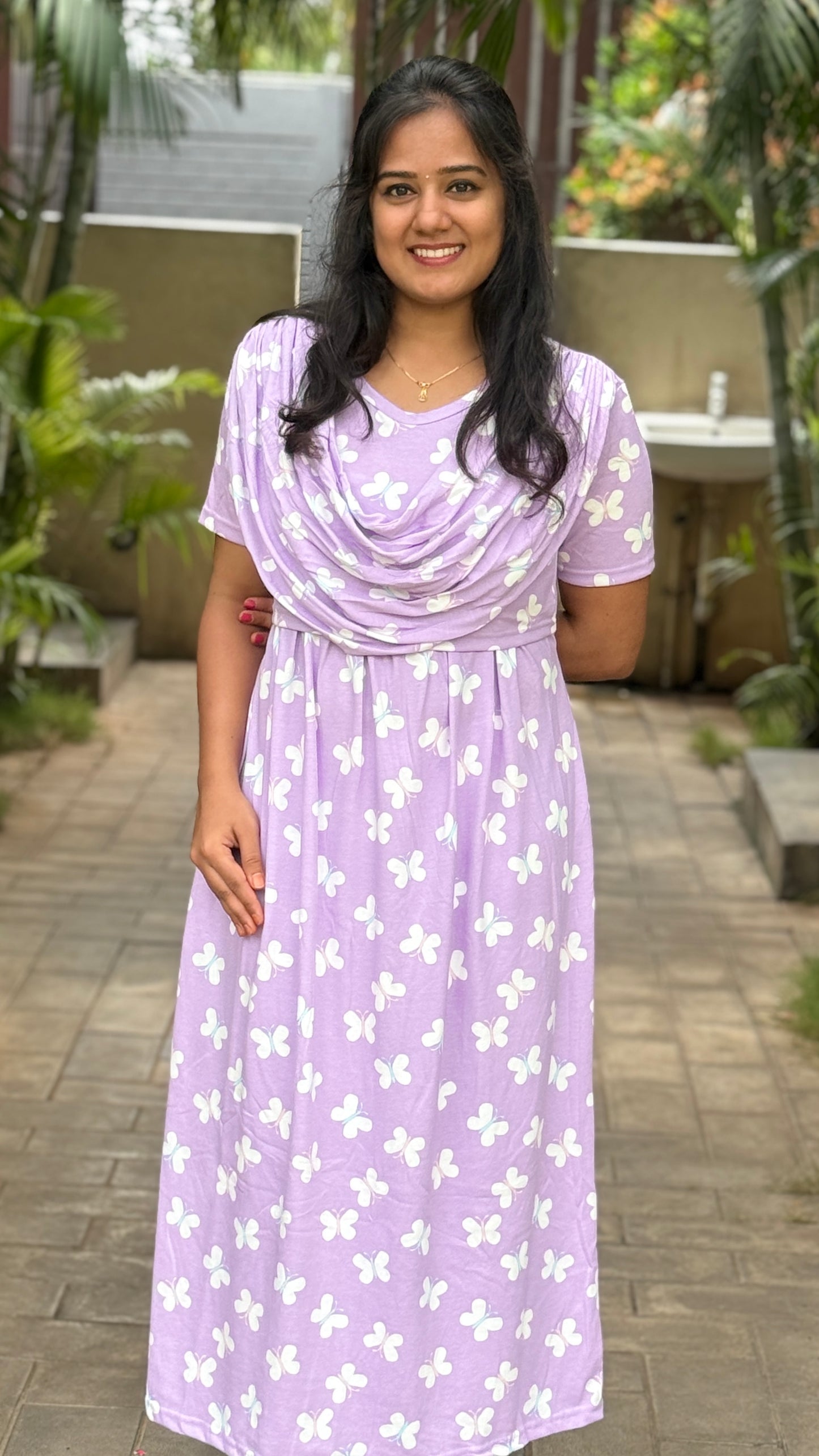 Mild Butterfly Purple (Zipless Maternity Shawl)