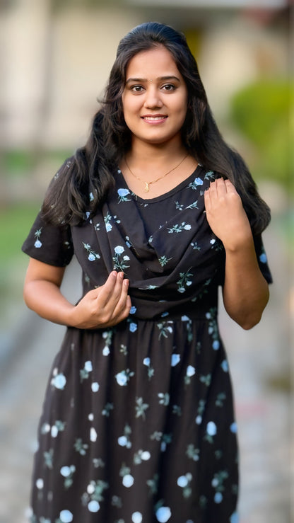 MID NIGHT BLOOM (Casual Loungewear Shawl)