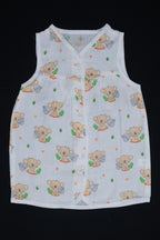 (3 Pc) Muslin Frock Front Open