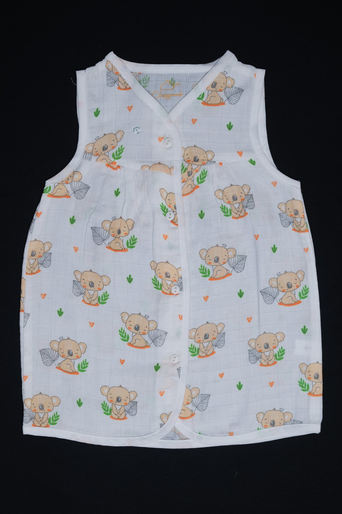 (3 Pc) Muslin Frock Front Open