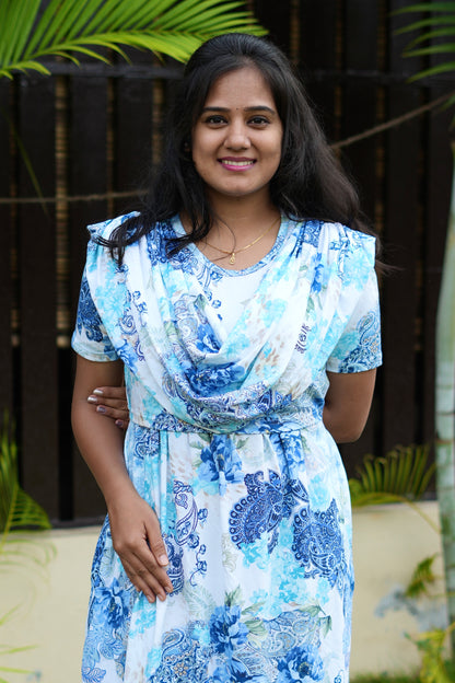 Grande Blue (Zipless Maternity Shawl)