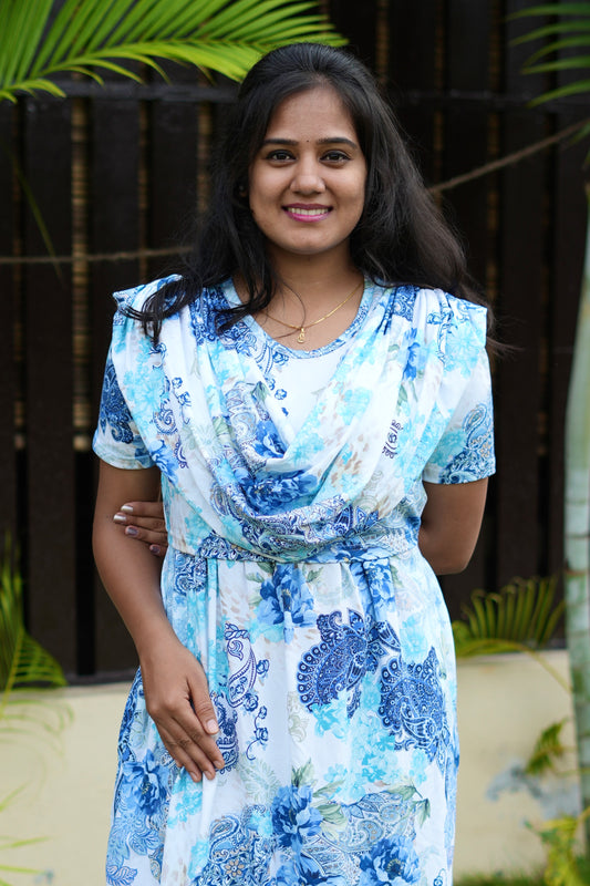 Grande Blue (Zipless Maternity Shawl)