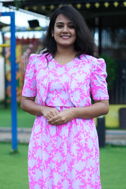 MATERNITY REMOVABLE COAT ( PINK RADIANCE )