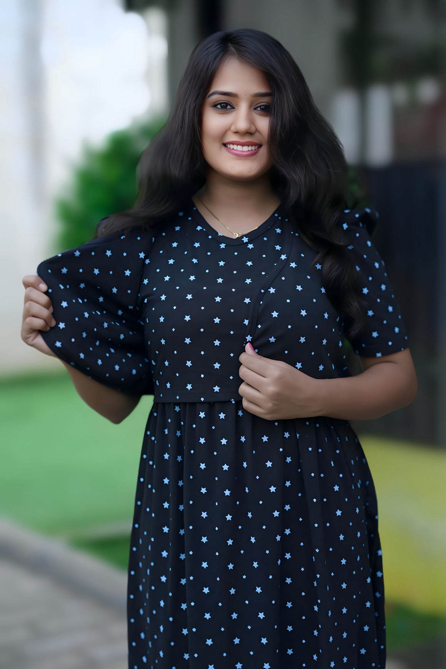 MATERNITY REMOVABLE COAT (Premium Black with Bluora Star)