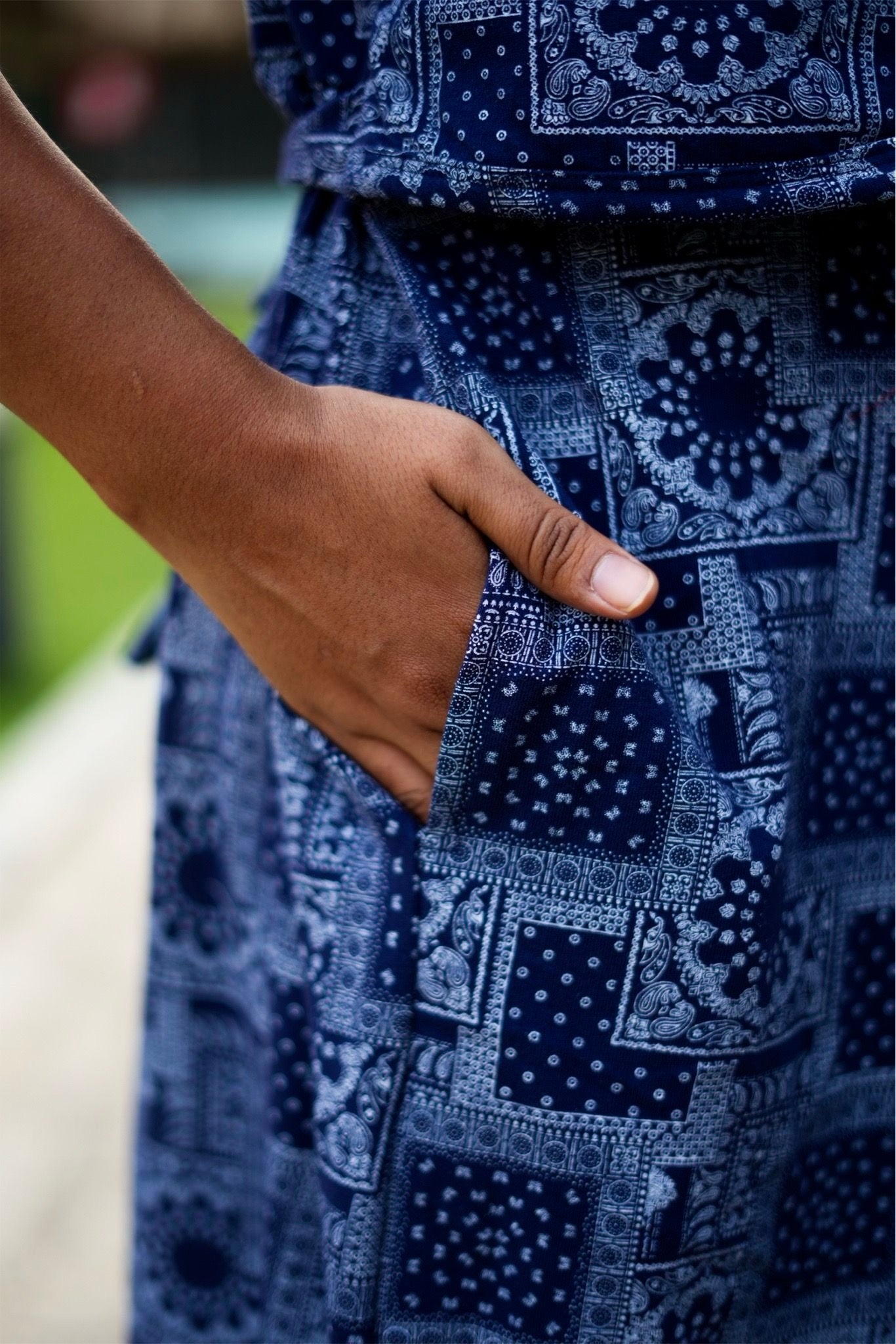 MATERNITY ATTACHED COAT (Blue Mosaic)