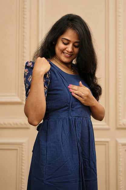 Muslin Cotton-Sapphire Bloom