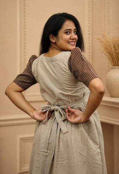Muslin Cotton-Mocha Pinafore