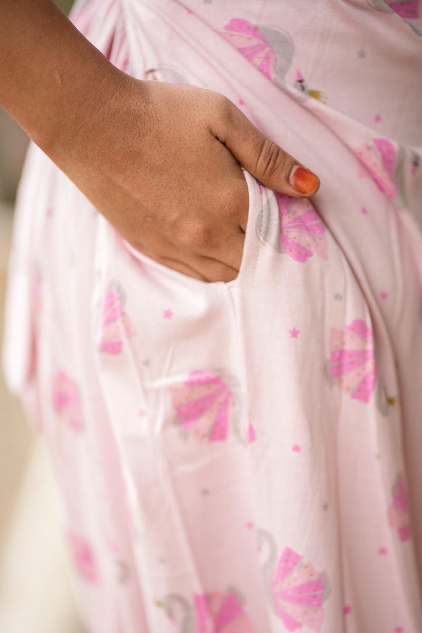 Pink Swan (Zipless Maternity Shawl)