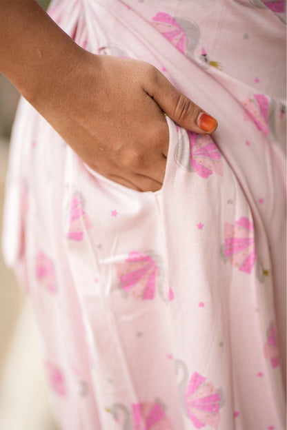 Pink Swan (Zipless Maternity Shawl)