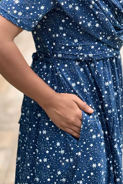 Star Blueora (Zipless Maternity Shawl)