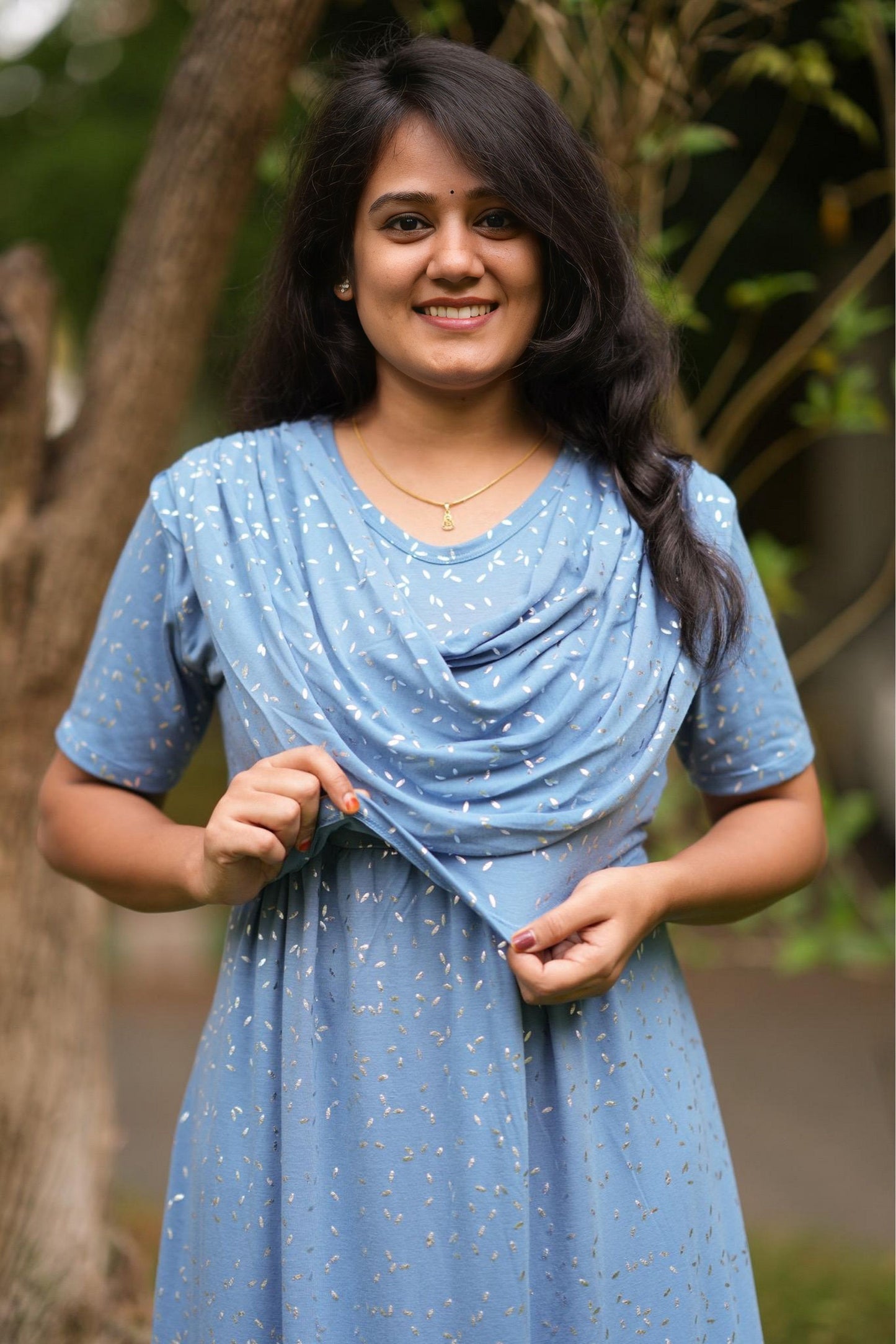Misty Blue (Zipless Maternity Shawl)