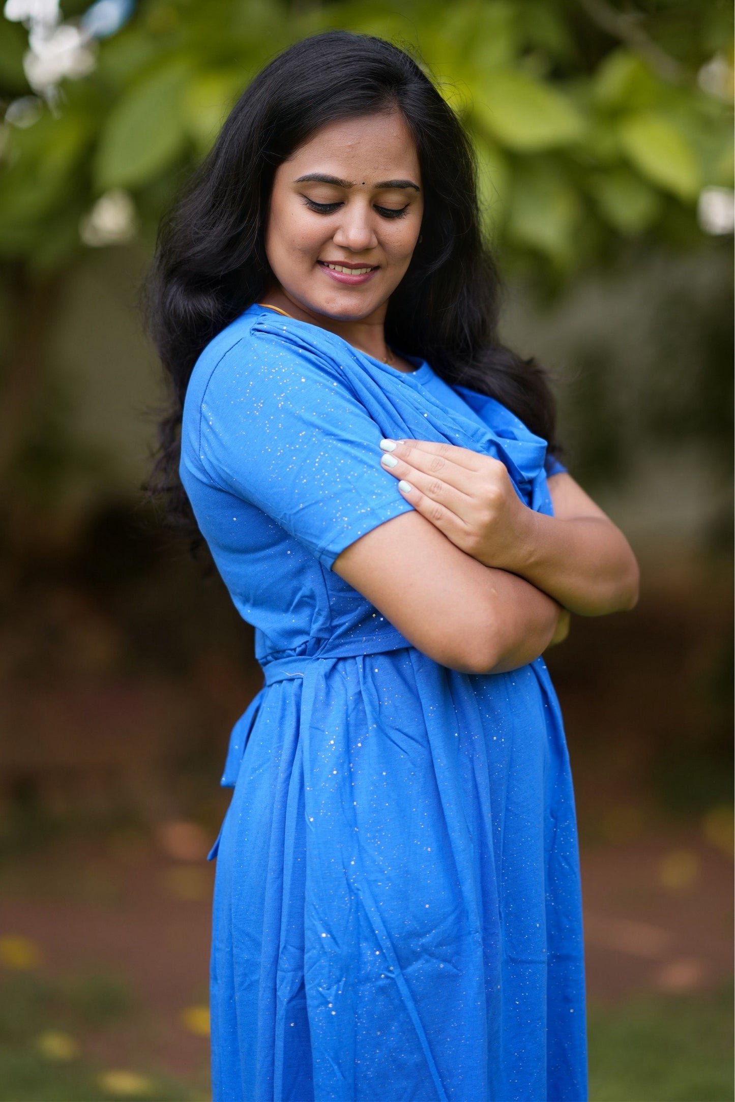 Dark sky Blue (Zipless Maternity Shawl)