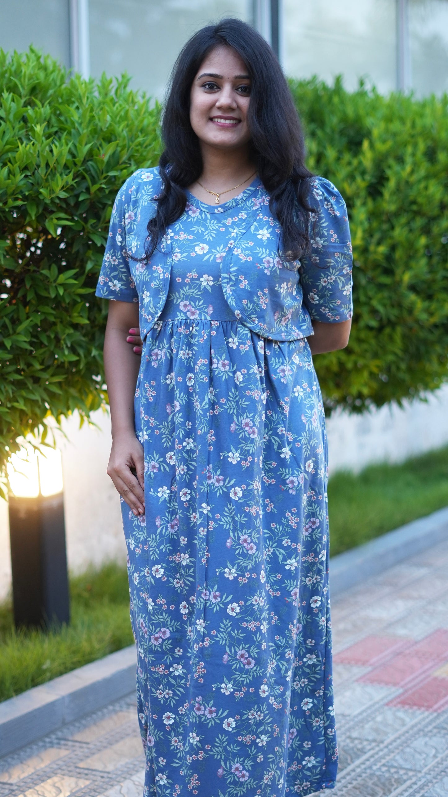 NON MATERNITY WITH COAT ( Blue Blossom )