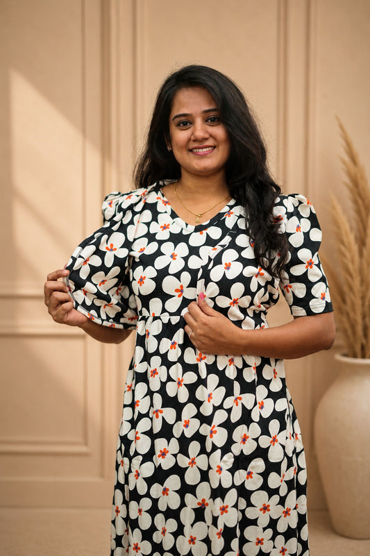 Black Blossom (Casual Attached Coat)