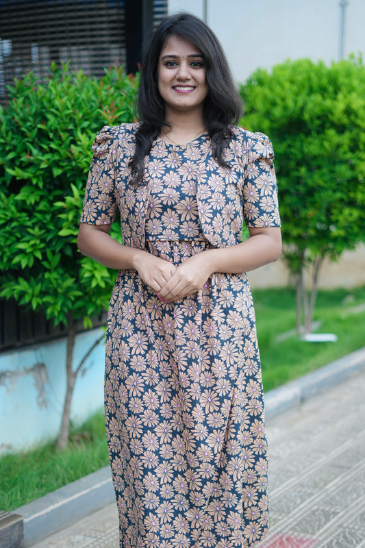 MATERNITY REMOVABLE COAT ( FLORAL AURA )