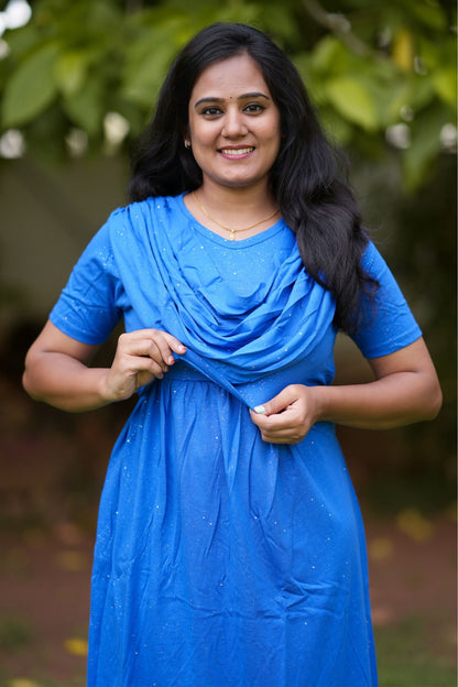 Dark sky Blue (Zipless Maternity Shawl)