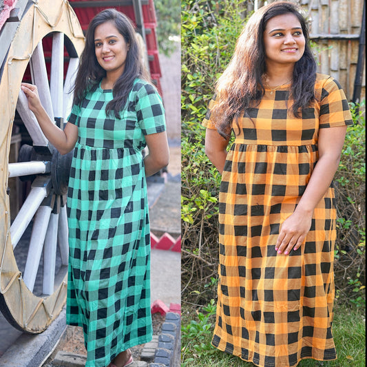YELLOWISH GREEN COMBO MAXI WEAR
