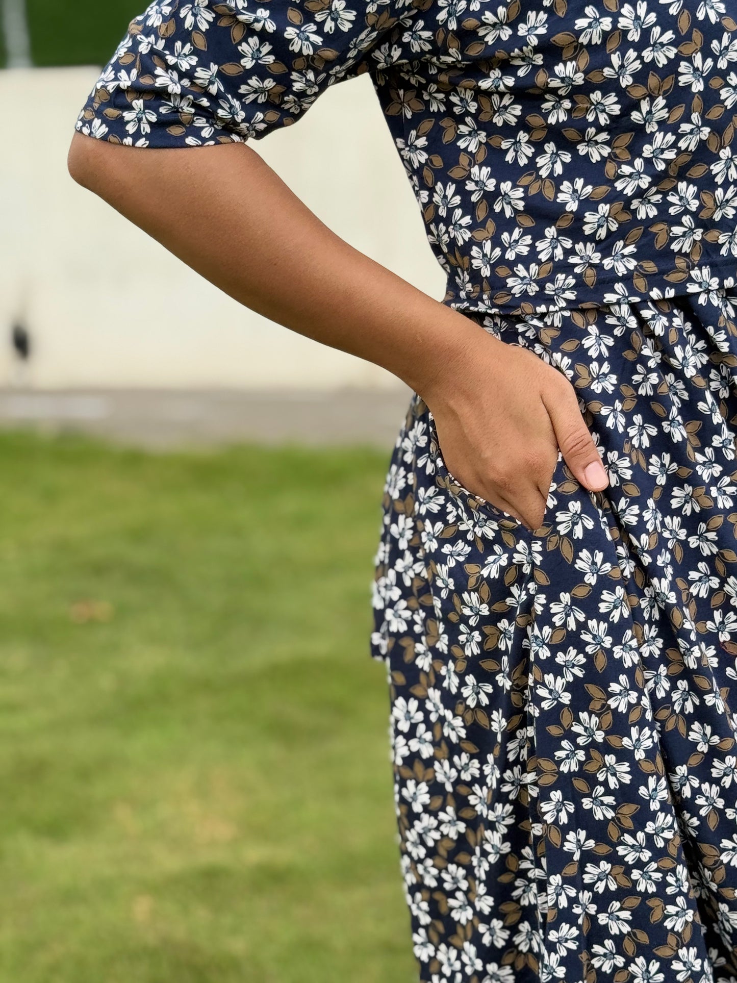 Zipless Maternity Puff with 3/4th Sleeve Thon Floral