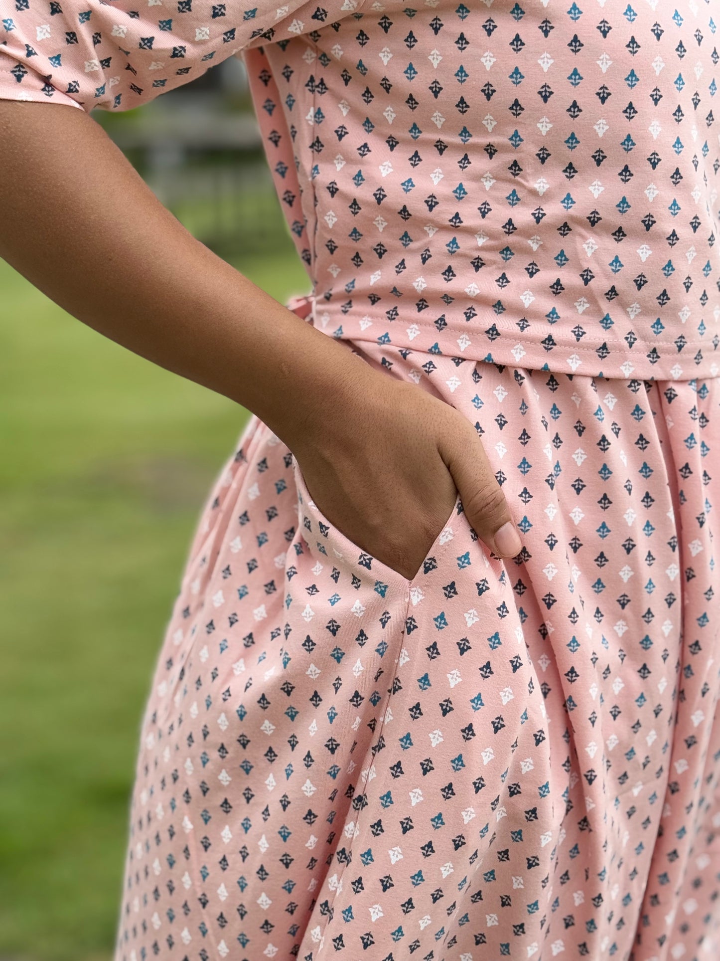 Zipless Maternity Puff with 3/4th Sleeve MILD Pink