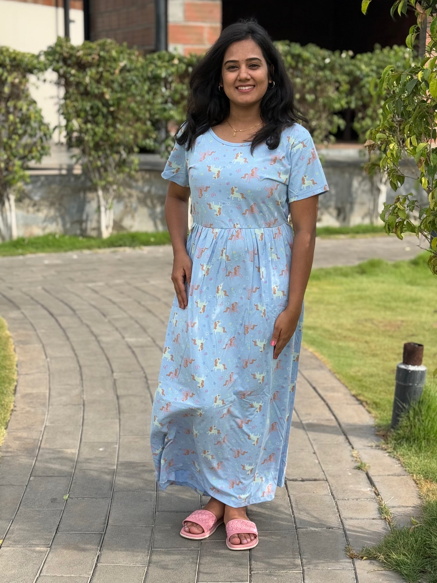 SOFT COTTON MAXI WEAR WITH SKY BLUE TOY