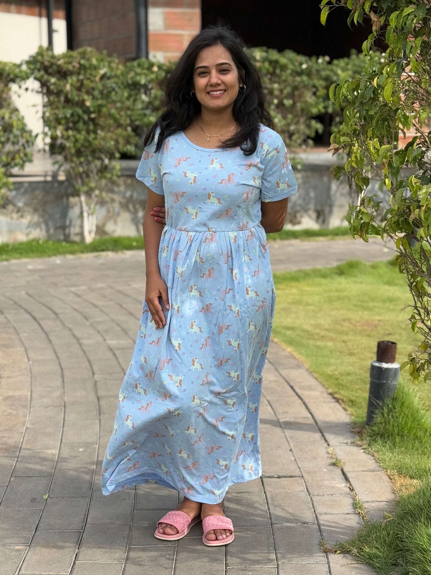 SOFT COTTON MAXI WEAR WITH SKY BLUE TOY