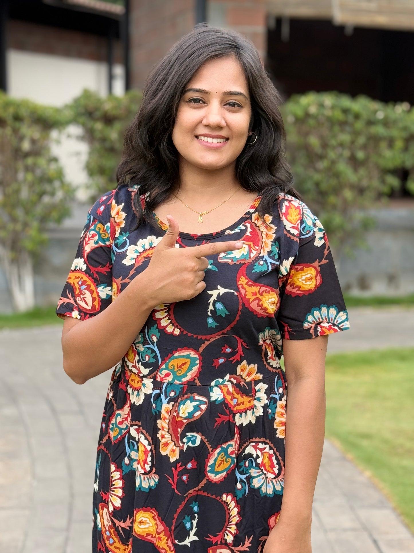 SOFT COTTON MAXI WEAR FLORAL BLACK