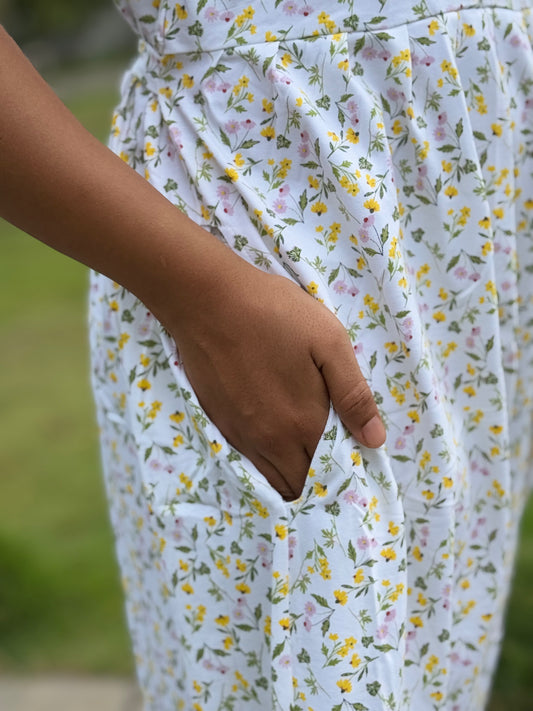 SOFT COTTON MAXI WEAR MILD FLORAL WHITE