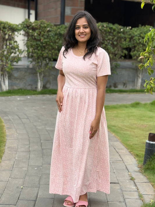 SOFT COTTON MAXI WEAR MILD FLORAL PINK
