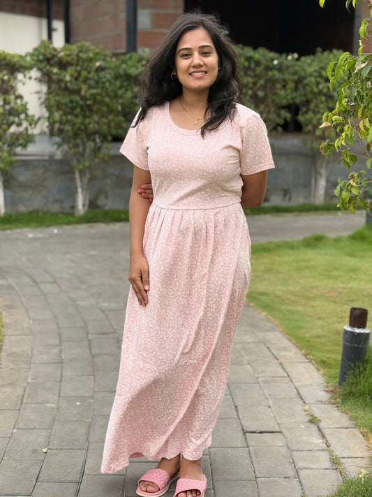 SOFT COTTON MAXI WEAR MILD FLORAL PINK