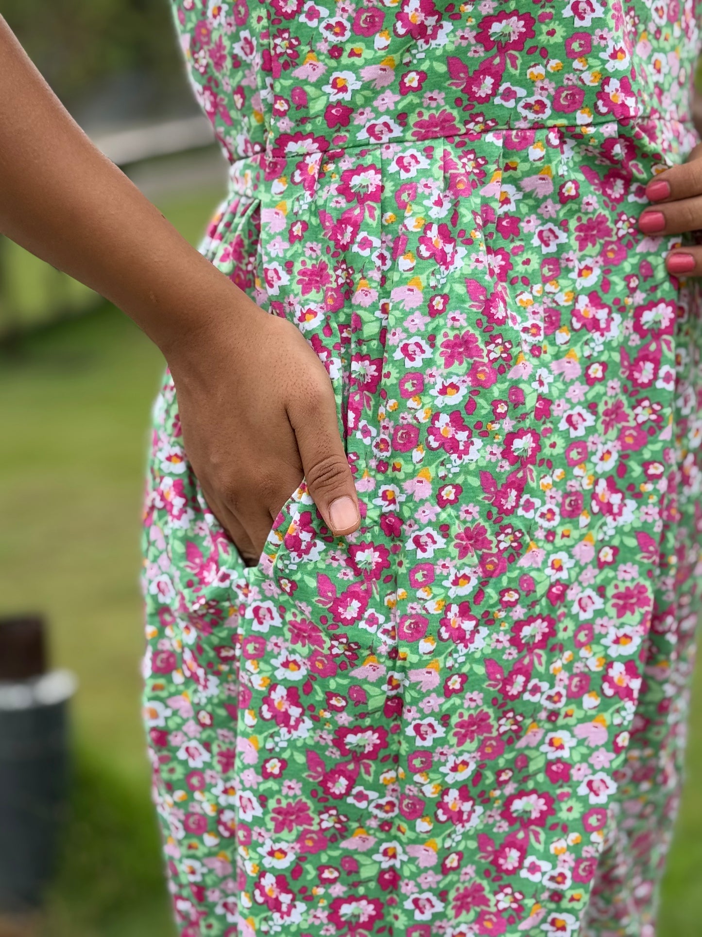 SOFT COTTON MAXI WEAR WITH GREENY WITH FLORAL PRINTED