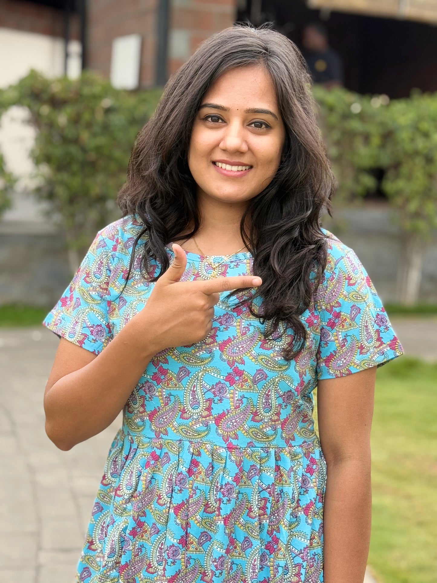SOFT COTTON MAXI WEAR WITH PEACOCK BLUE
