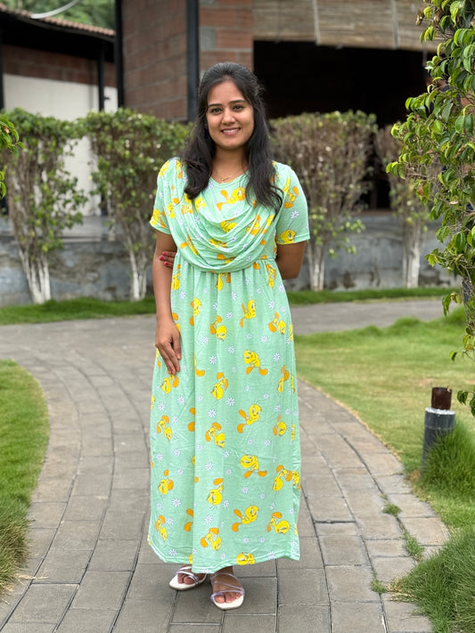 ATTACHED SHAWL NON FEEDING WITH MILD TOY GREEN
