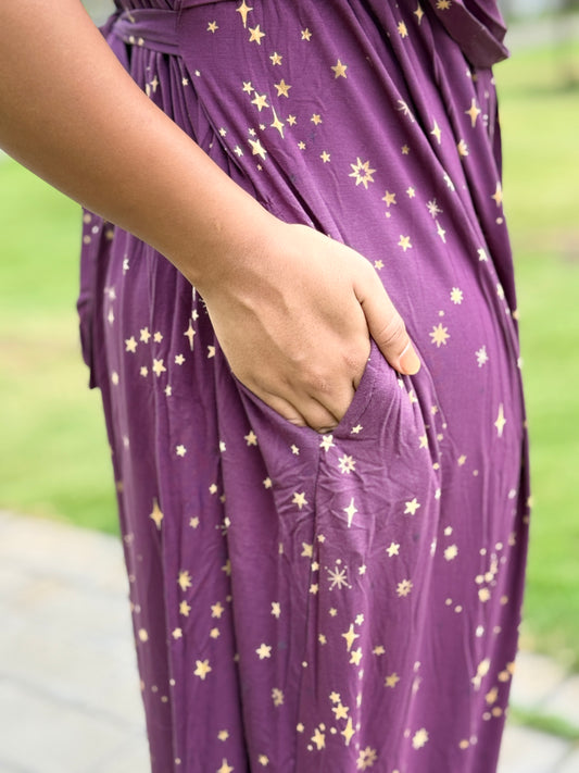 Dupatta Zipless Maternity with Dark Purple Star