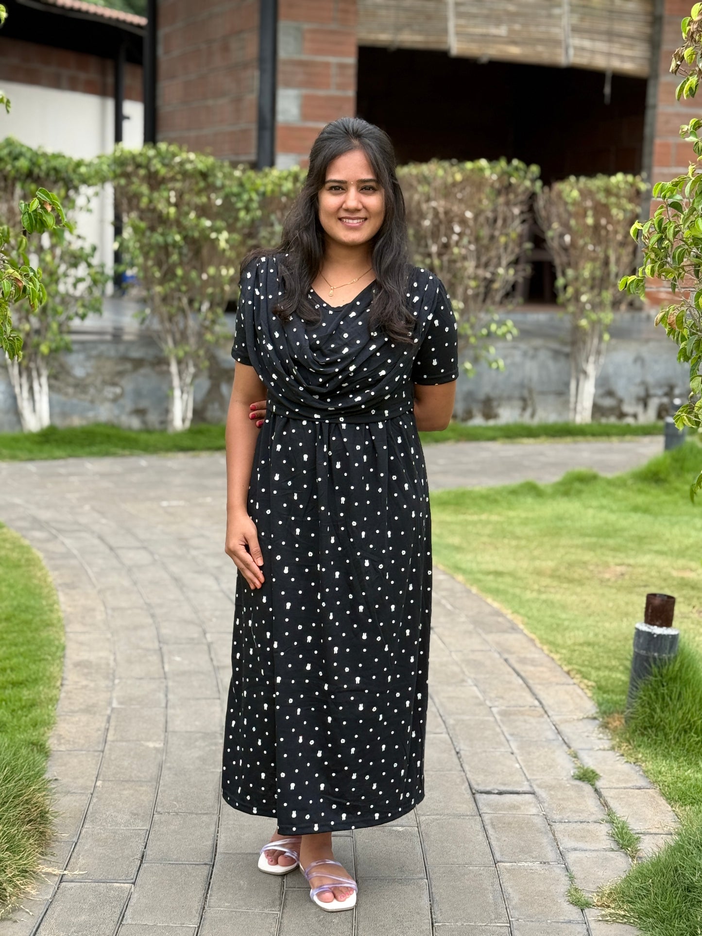 Dupatta Zipless Maternity with Toy Black
