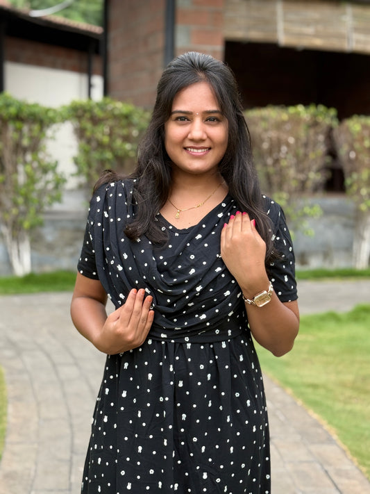 Dupatta Zipless Maternity with Toy Black