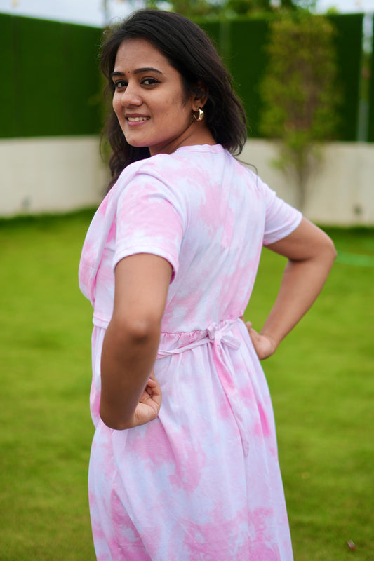 Dupatta Zipless Maternity with Acid Shaded Pink