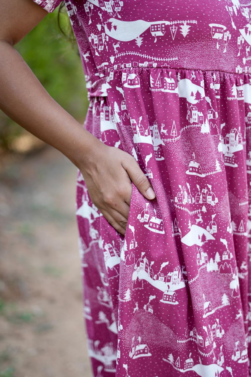 Soft Cotton Maxi Style with Rose Pattern