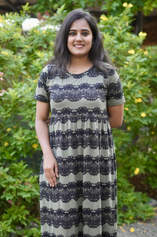 Soft Cotton Maxi Style with Dark Green