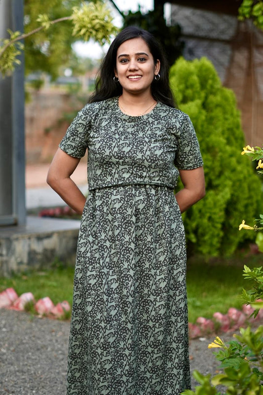 Premium Maternity Zipless Lounge Wear with Grande Green