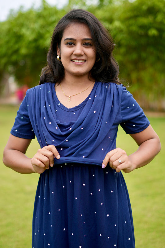 Dupatta Zipless Maternity with Navy Star