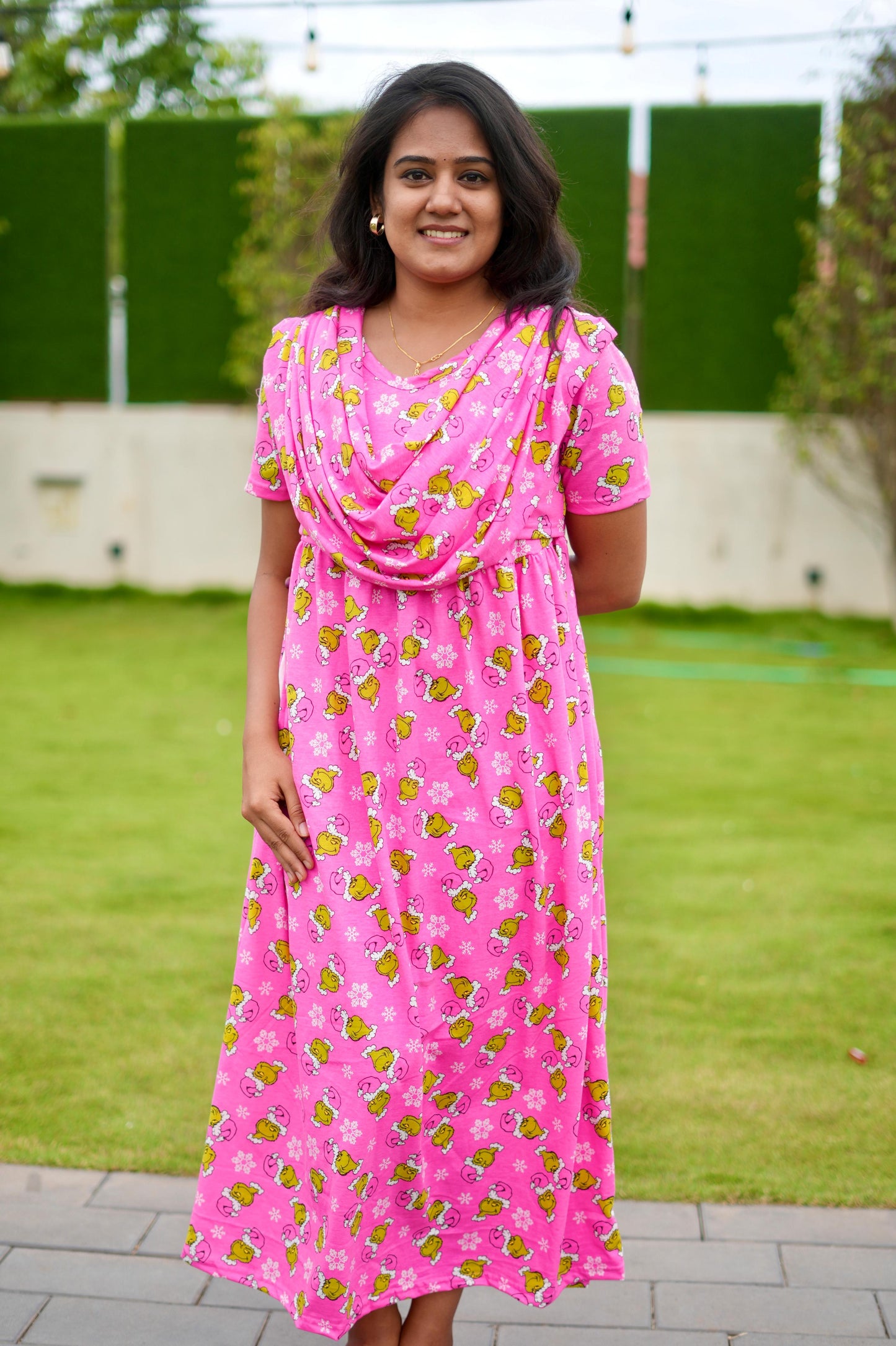 DUPATTA MAXI SOFT COTTON LOUNGE WEAR WITH PINKY TOY