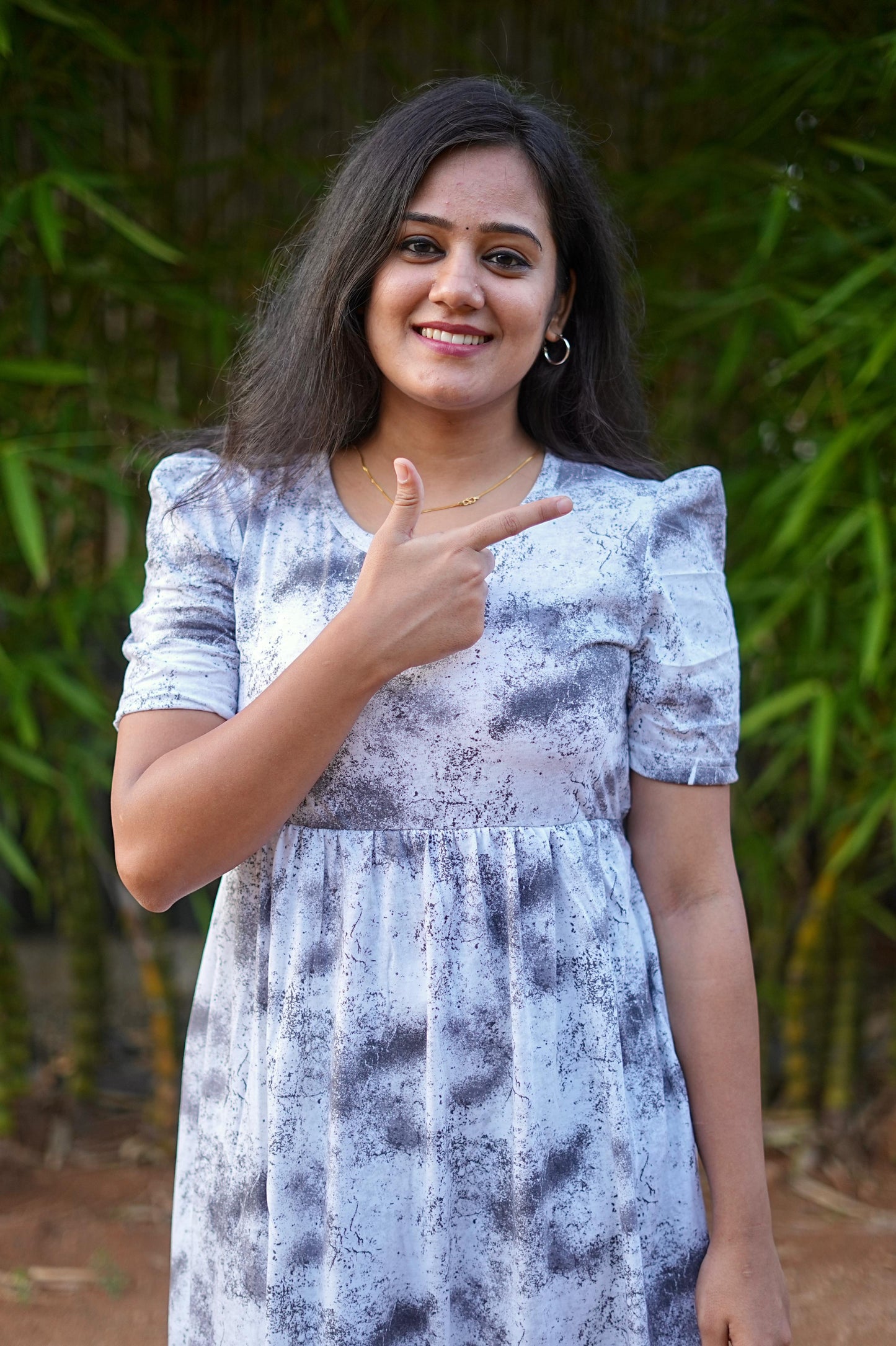 PUFF TYPE MAXI COTTON LOUNGE WEAR