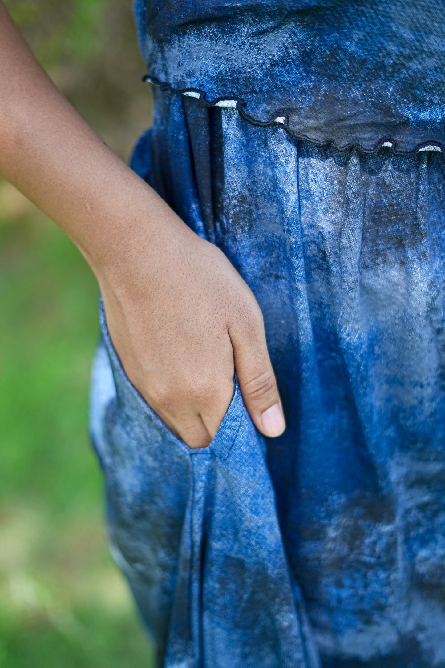 Frill Type Maternity Zipless Lounge Wear for ACID SHADED NAVY GLOW