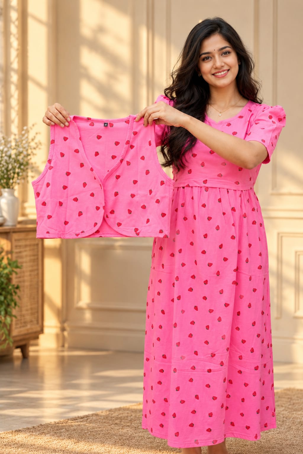 MATERNITY REMOVABLE COAT (BerryBlush)