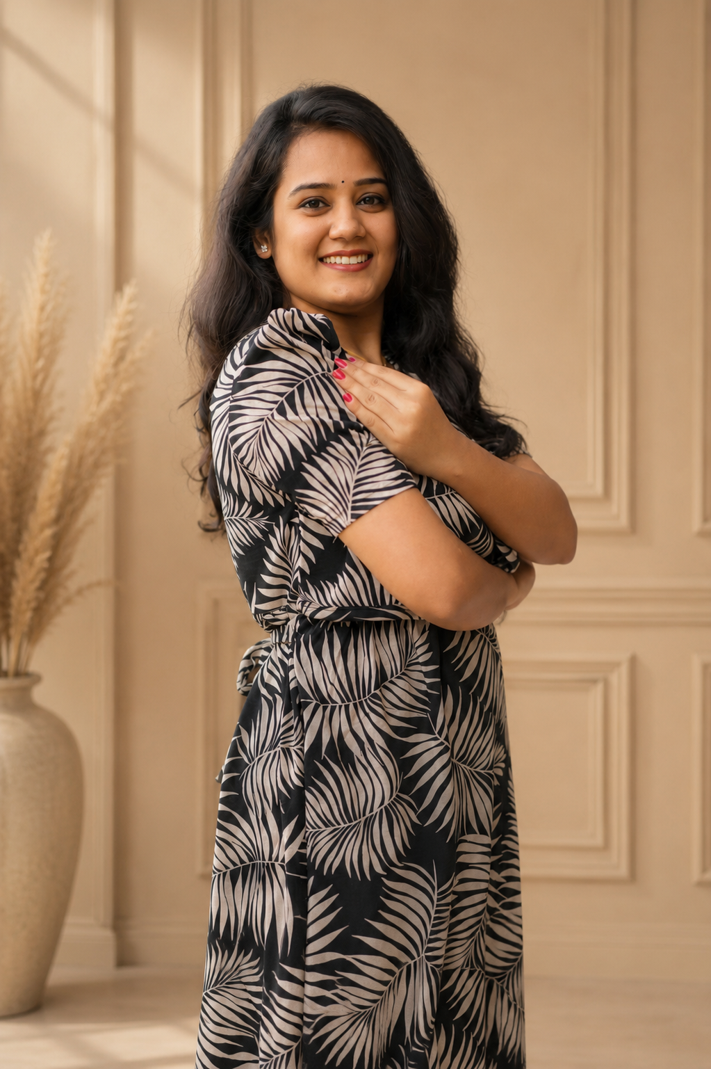 MATERNITY ATTACHED COAT - Elegant Leafy